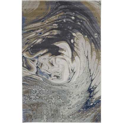 Mandana CME39M1F Rug by Feizy in ivory, taupe, blue. Made from polyester, polypropylene in a unique style.