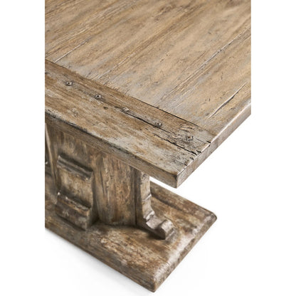 Caldera Pedestal-Base Cocktail Table by Jonathan Charles in light spain painted walnut. Made from main acacia veneer in a unique style.