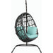 Milano Outdoor Hanging Chair by Sunset West in slate. Made from olefin rope in a coastal style.