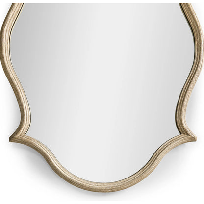 Downton Wall Mirror by Jonathan Charles in white and venetian white oak with antique gold leaf. Made from oak, mirror in a traditional style.