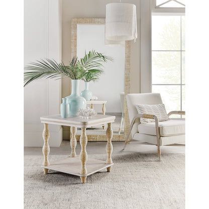 Serenity Bahari Lamp Table by Hooker Furniture in surf. Made from oak veneers, rope in a cottage & farmhouse style.