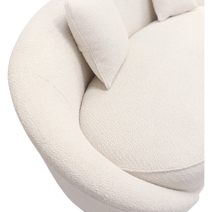 Vicenza Curved Sofa by Pasargad Home in ivory. Made from polyester fabric in a modern style.