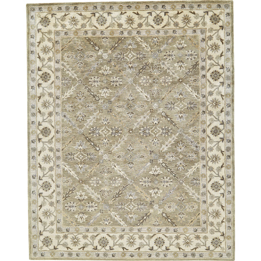 Eaton Traditional Oriental Rug - 8424F by Feizy in green, brown, taupe. Made from wool in a unique style.
