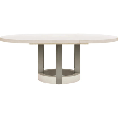 Brighton Round Table with Leaf Extension by Pulaski Furniture in north star. Made from ash wood veneers in a unique style.