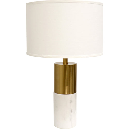 Rhoda Table Lamp by Pasargad Home in gold and white, gold. Made from marble in a transitional style.