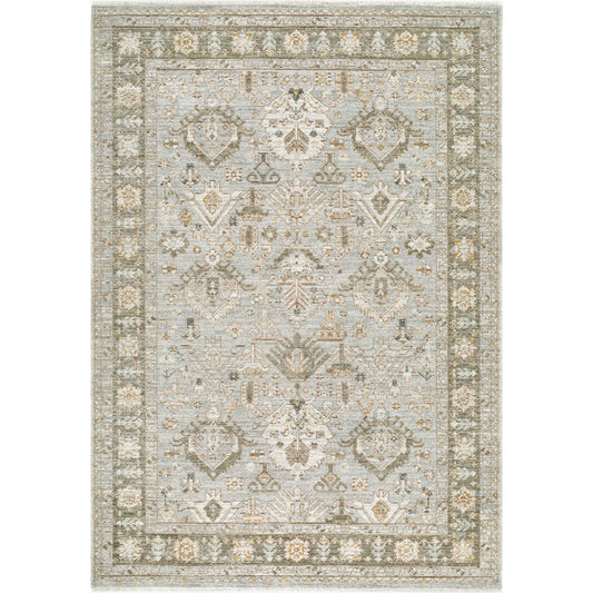 Jane JAA-2304 Rug by Livabliss in light gray, olive, off, white, beige, mustard, brown. Made from polyester in a unique style.