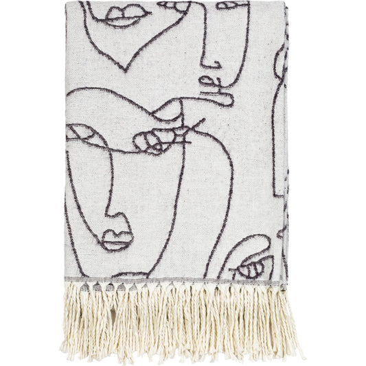 Jacquie - 34869 by Surya in black, charcoal. Made from 50% acrylic, 50% cotton in a eclectic & global style.