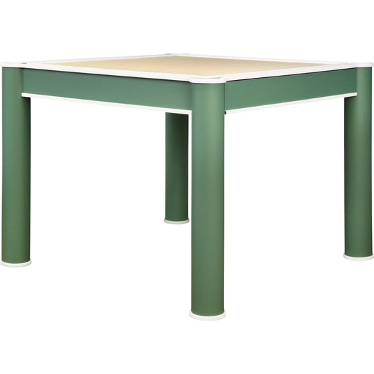 Jackie Square Two Drawer Round Leg Game Table by Worlds Away in green. Made from solid wood, mdf, rattan in a eclectic & global style.