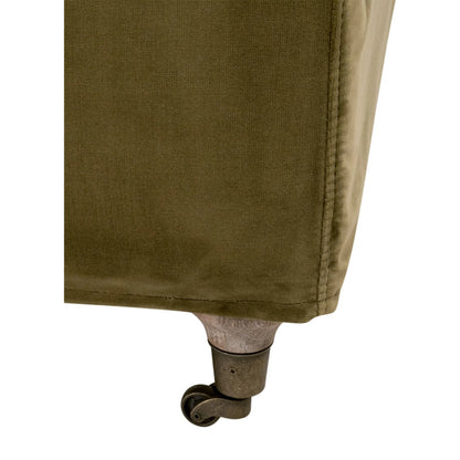 Jade Slipcover Club Chair by Essentials For Living in olive velvet, natural gray oak. Made from unique in a traditional style.