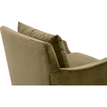 Jade Slipcover Club Chair by Essentials For Living in olive velvet, natural gray oak. Made from unique in a traditional style.