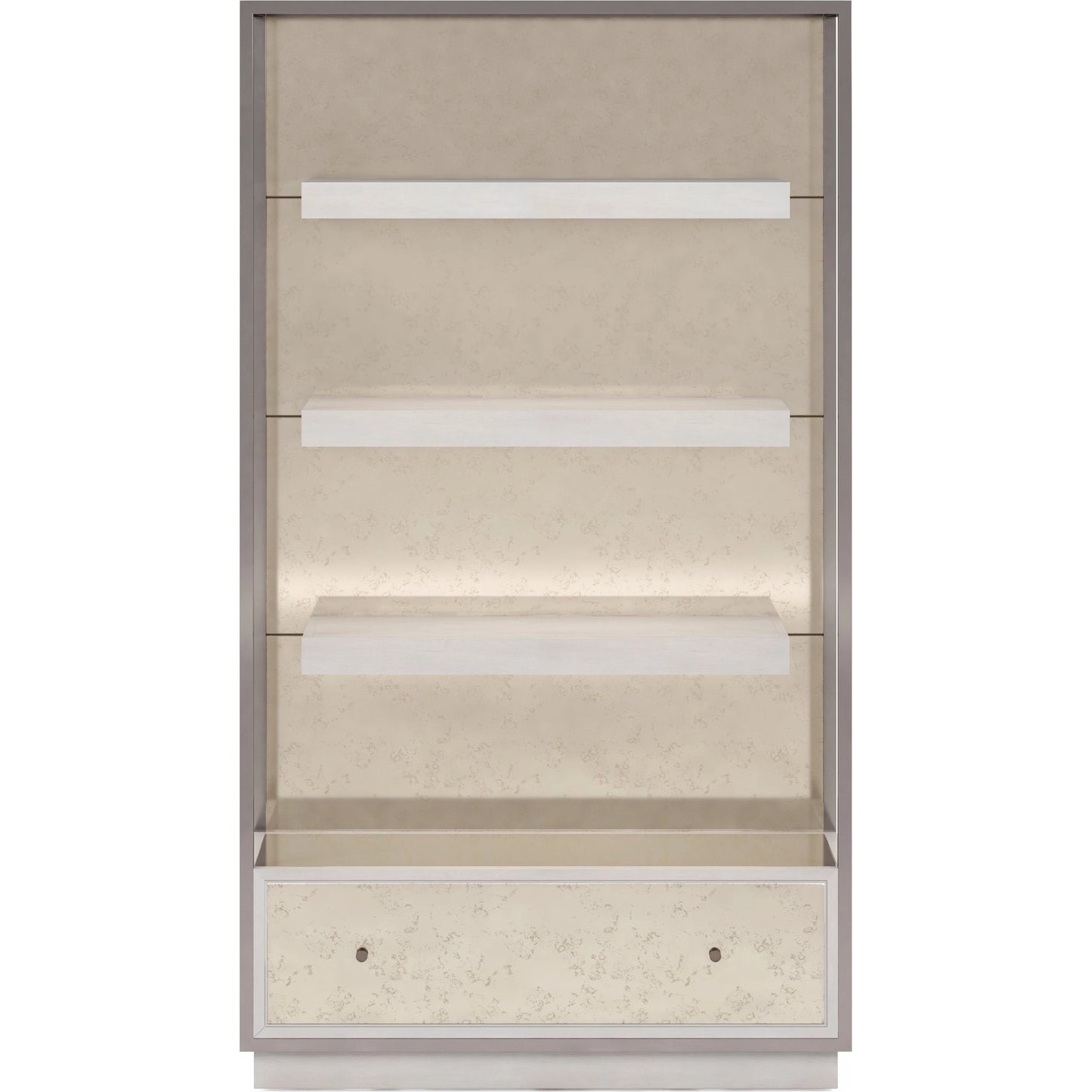 002 SI-2155807 | Additional Silo | Mezzanine Etagere by A.R.T. Furniture in dove gray. Made from parawood, poplar solids, maple veneer, mirror, steel in a modern style.