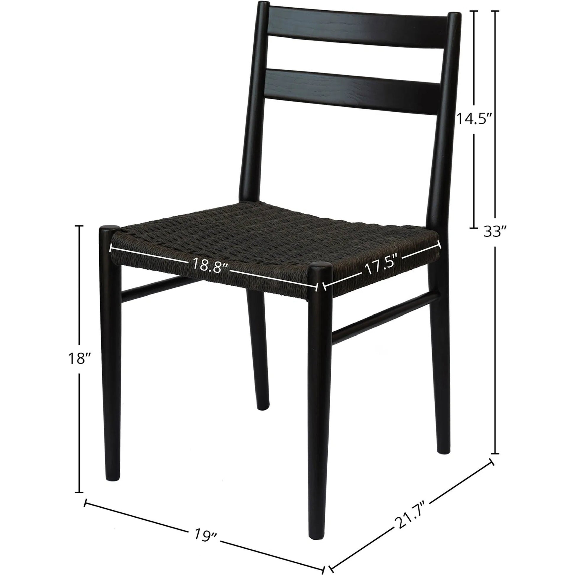 Jakarta Dining Chair (Set of 2) by LH Imports. Made from solid ash, woven cord in a rustic style.