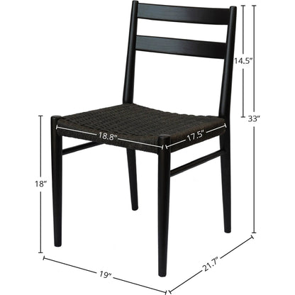 Jakarta Dining Chair (Set of 2) by LH Imports. Made from solid ash, woven cord in a rustic style.