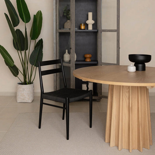 Jakarta Dining Chair (Set of 2) by LH Imports. Made from solid ash, woven cord in a unique style.