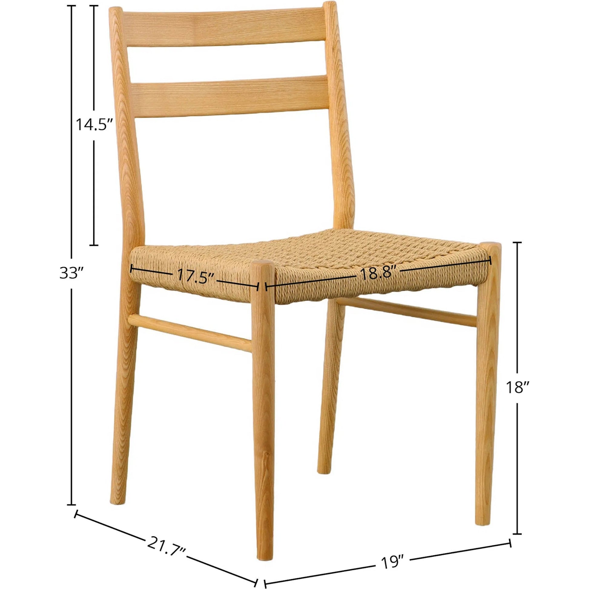 Jakarta Dining Chair (Set of 2) by LH Imports. Made from solid ash, woven cord in a rustic style.