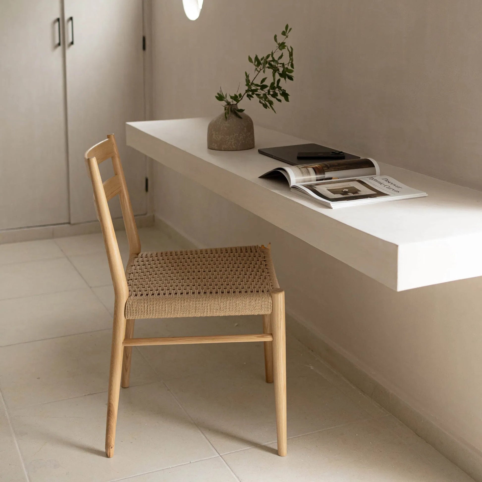 Jakarta Dining Chair (Set of 2) by LH Imports. Made from solid ash, woven cord in a rustic style.