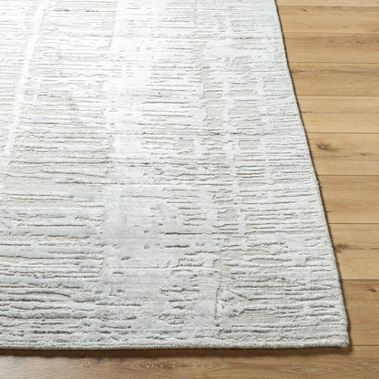 Jackie JAK-2306 Rug by Surya in ivory, sandstone, light taupe, charcoal. Made from face: 70% viscose, 30% wool, warp: 100% cotton in a unique style.