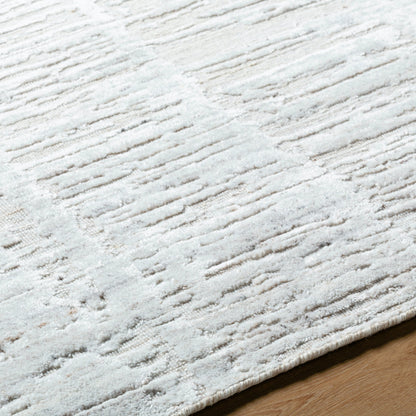Jackie JAK-2306 Rug by Surya in ivory, sandstone, light taupe, charcoal. Made from face: 70% viscose, 30% wool, warp: 100% cotton in a unique style.