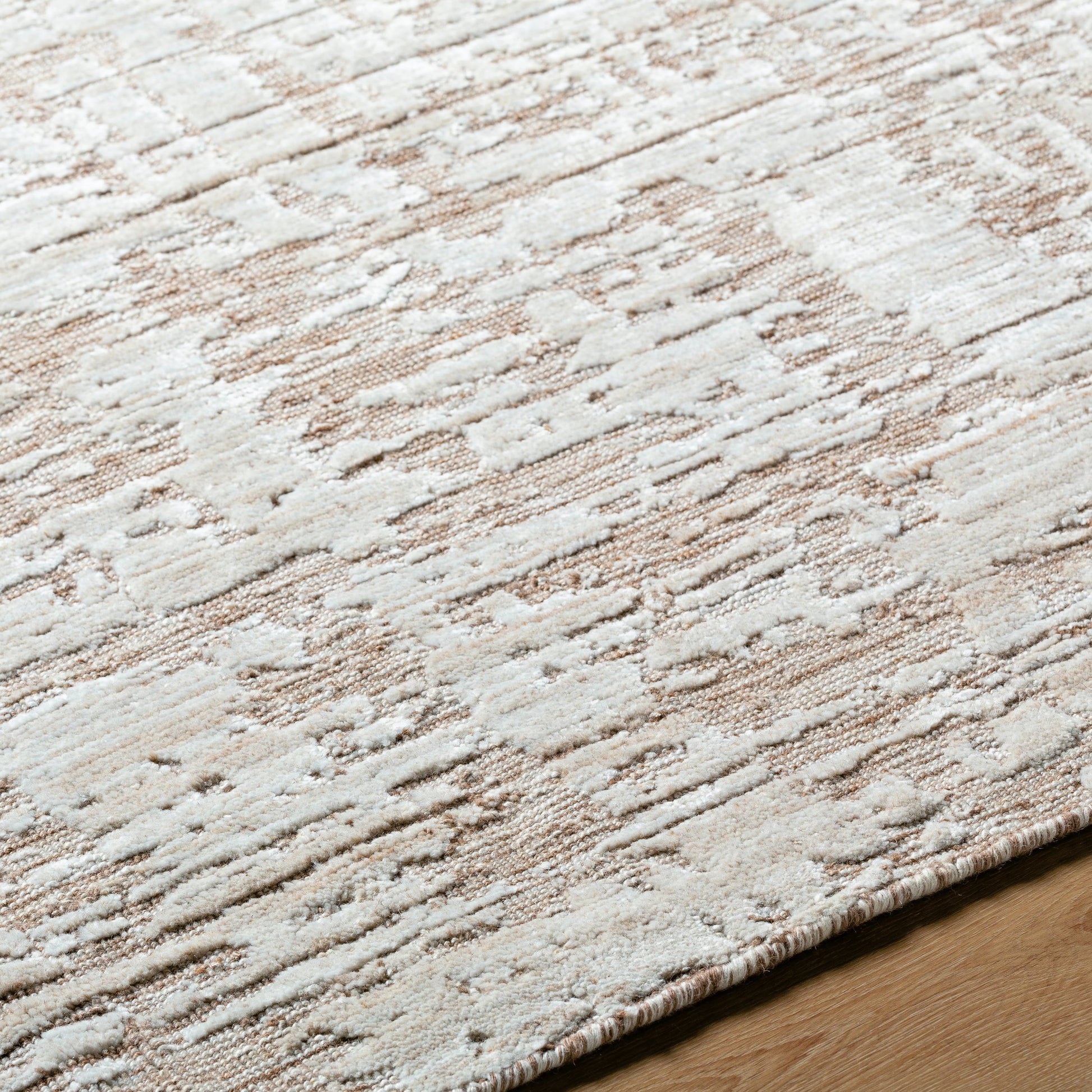 Jackie JAK-2307 Rug by Surya in beige, cream, taupe. Made from face: 70% viscose, 30% wool, warp: 100% cotton in a unique style.