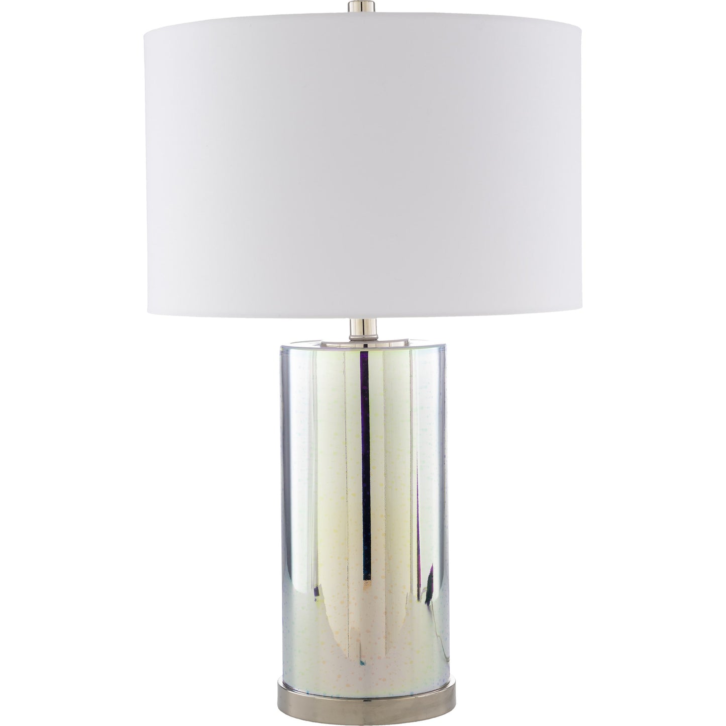001 SR-755273 | Primary Silo | Janelle Lamp - 23741 by Surya in white, translucent, metallic silver, metallic nickel and white. Made from polyester, glass, metal in a transitional style.