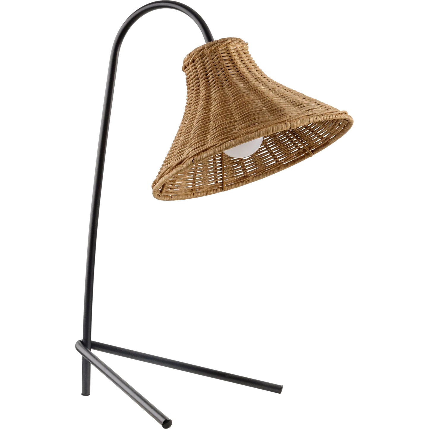 001 SI-2168578 | Primary Silo | Jarod Accent Lamp - 535549 by Livabliss in body: black, shade: tan, cord: translucent and matte. Made from iron, rattan in a cottage & farmhouse style.