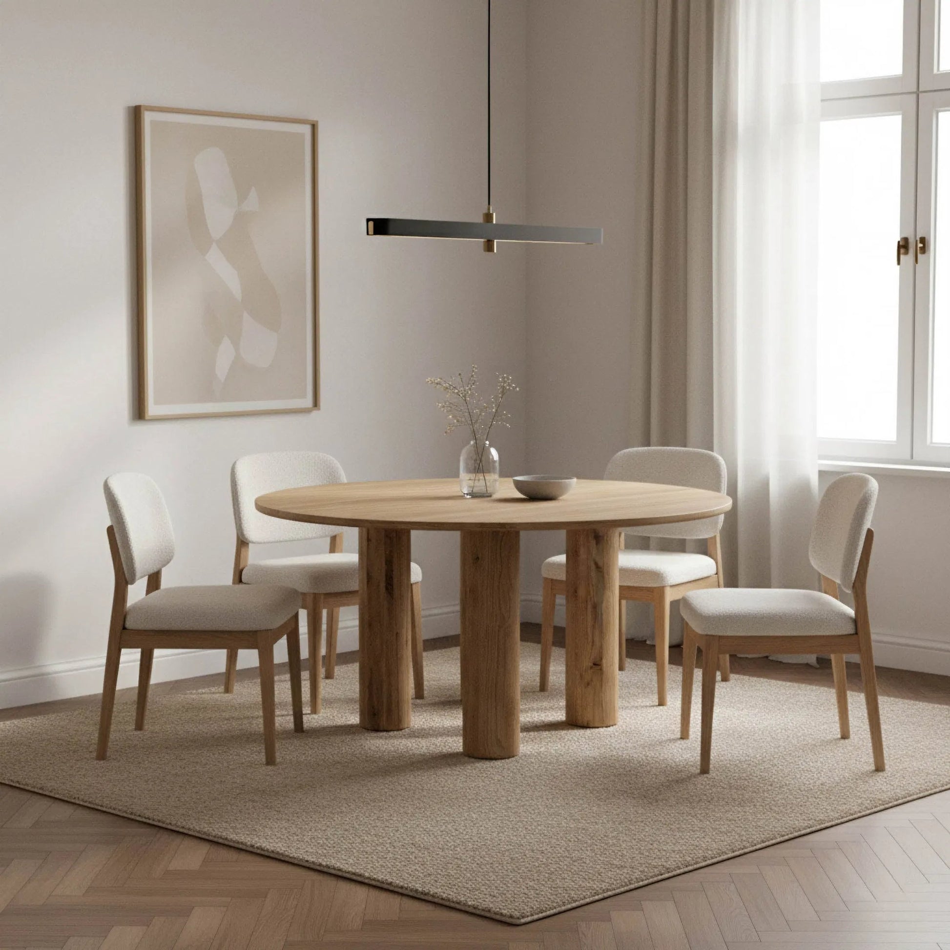 Jasper Round Dining Table by LH Imports in natural. Made from unique in a unique style.