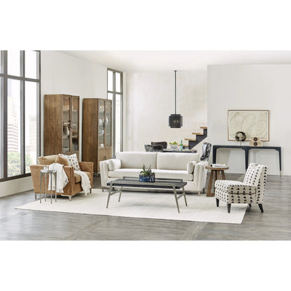 Chapman Side Table by Hooker Furniture in sorrel. Made from white oak veneers, metal in a modern style.