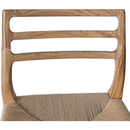 Java Counter Stool by LH Imports in black and black. Made from ash wood, blacked dyed paper rope, metal in a rustic style.