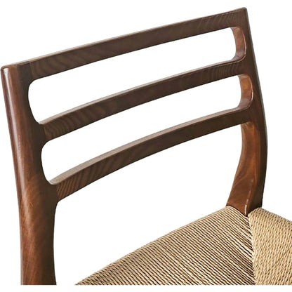 Java Counter Stool by LH Imports in black and black. Made from ash wood, blacked dyed paper rope, metal in a rustic style.