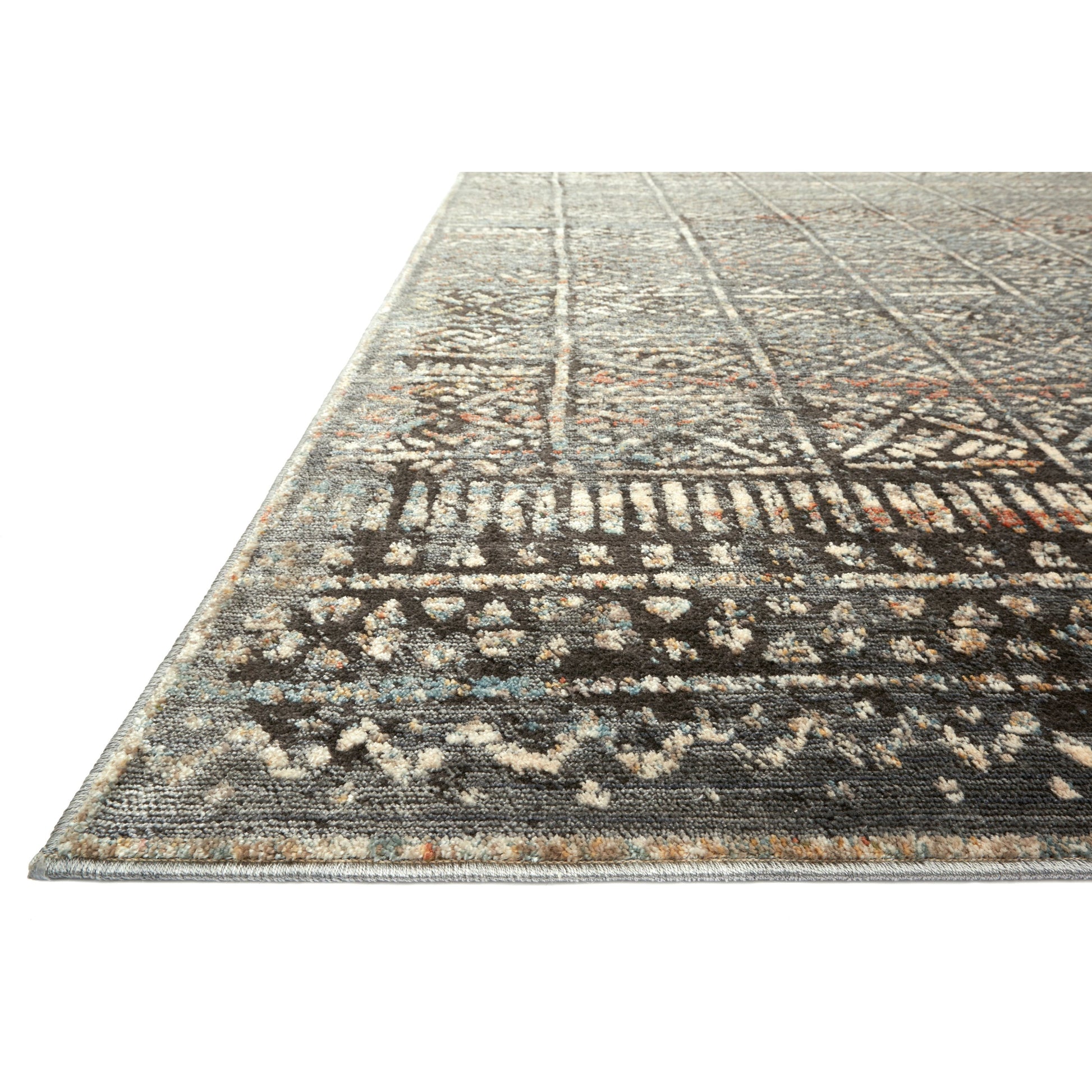 Javari JV-06 Rug by Loloi in charcoal, silver. Made from polyester, polypropylene in a eclectic & global style.