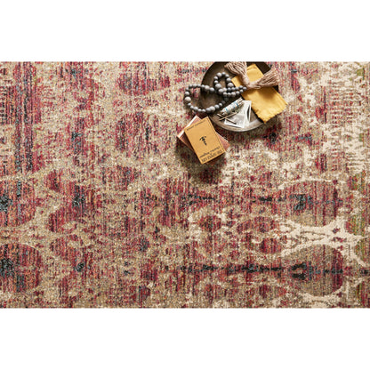 Javari JV-10 Rug by Loloi in drizzle, berry. Made from polyester, polypropylene in a transitional style.