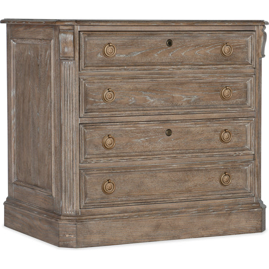Sutter Lateral File Cabinet by Hooker Furniture in claro. Made from cathedral oak veneers in a traditional style.