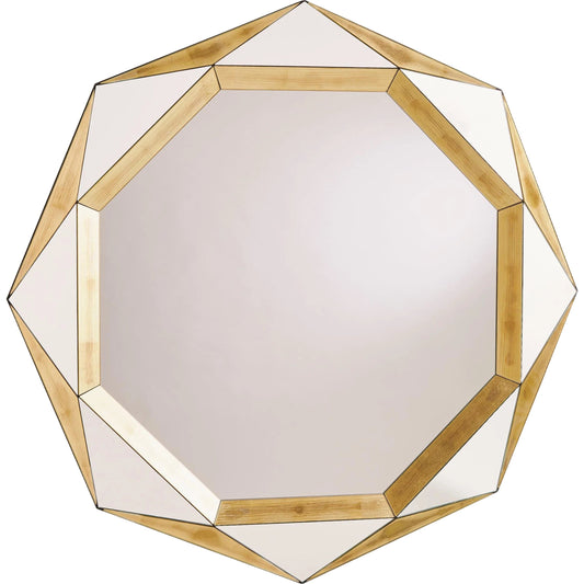 Madeleine Mirror by Global Views in gold leaf. Made from mdf, metal, mirror in a transitional style.