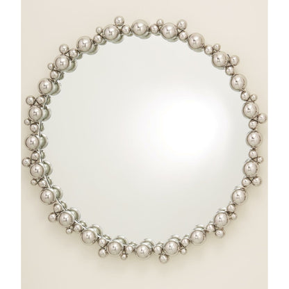 Bubble Mirror by Global Views in nickel. Made from stainless steel, aluminum, mirror in a modern style.