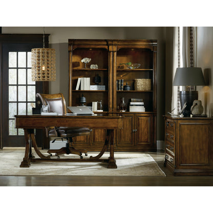 Tynecastle Writing Desk by Hooker Furniture in chestnut. Made from alder veneers in a traditional style.