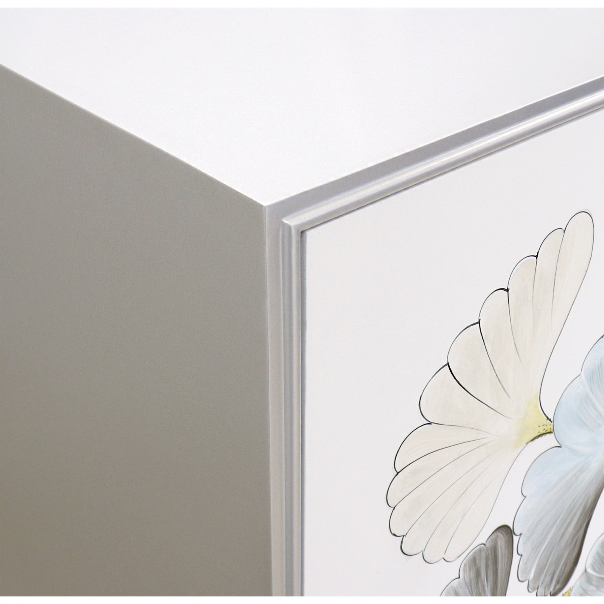 Annabelle Sideboard by Pasargad Home in silver and silver. Made from unique in a transitional style.