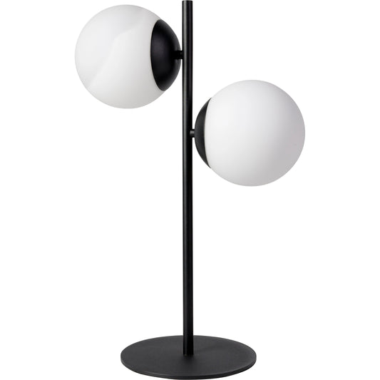 Jacoby - 18962 by Livabliss in body: black, base: black, shade: white, cord: translucent and painted. Made from body: metal, base: metal, shade (outside): glass in a modern style.