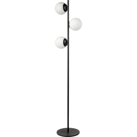 Jacoby - 34310 by Livabliss in body: black, base: black, shade: white, cord: translucent and painted. Made from body: metal, base: metal, shade (outside): glass in a modern style.