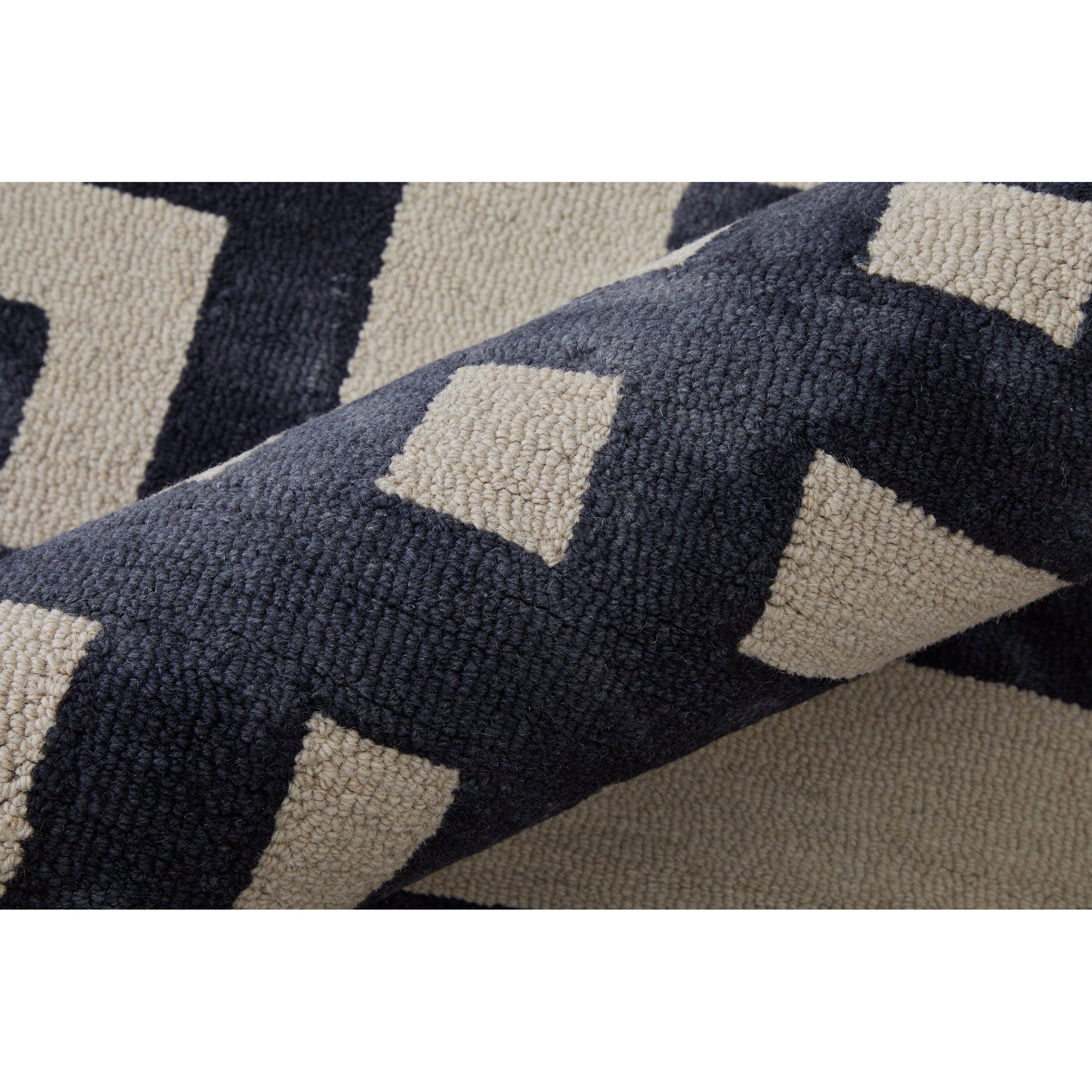 Lorrain Geometric Rug - 8568F by Feizy in ivory, black. Made from wool in a unique style.