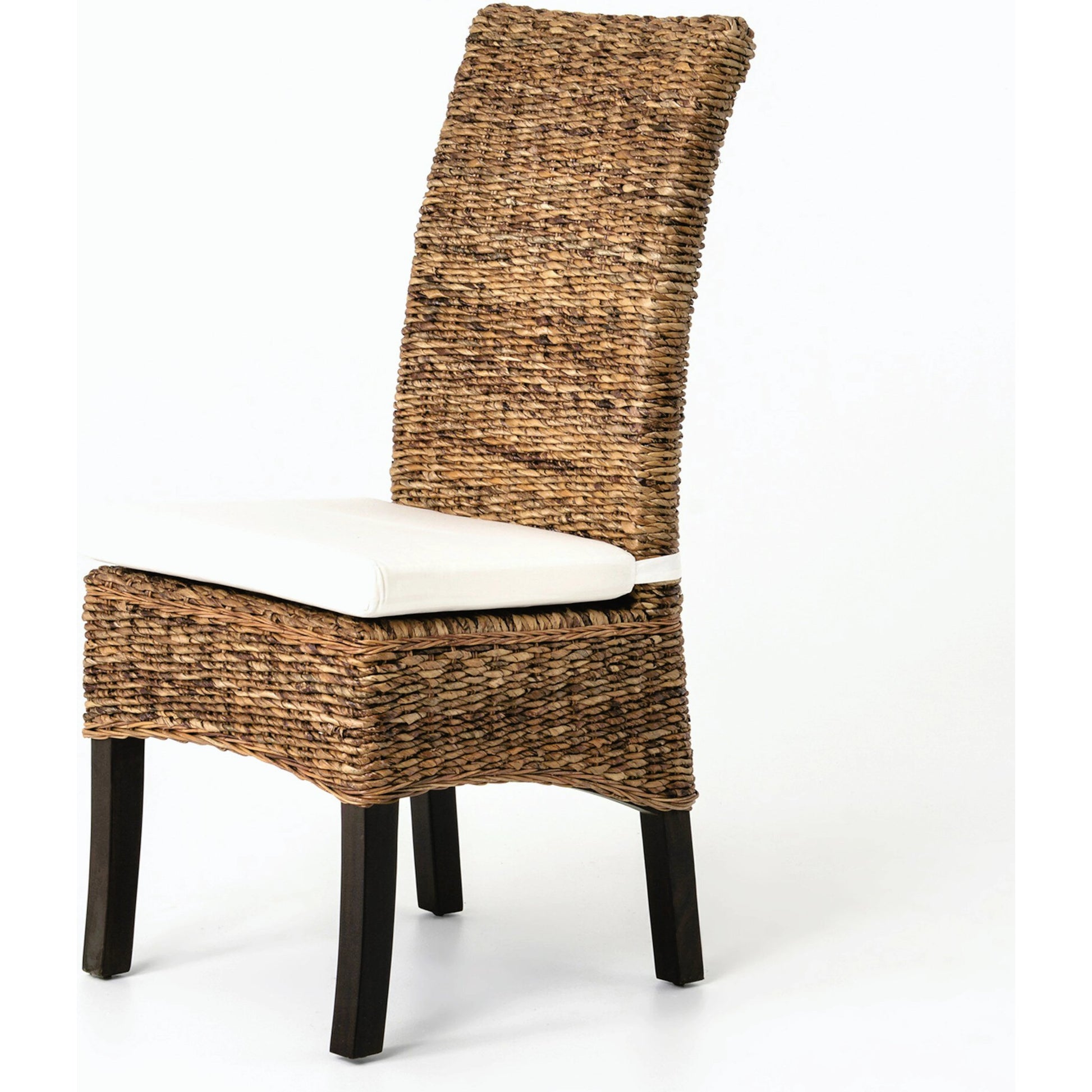 Banana Leaf Chair by Four Hands in gray, cream and gray wash. Made from 50% cotton, 50% polyester, solid mahogany, banana leaf in a cottage & farmhouse style.