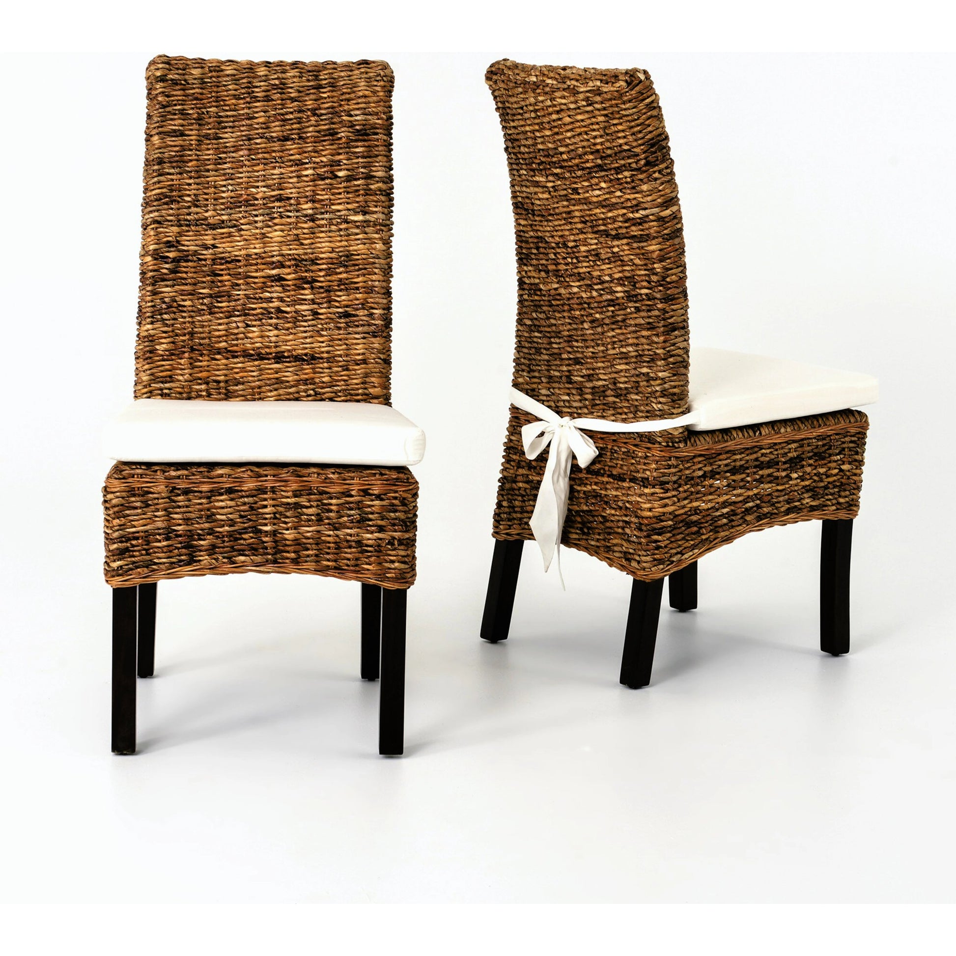 Banana Leaf Chair by Four Hands in gray, cream and gray wash. Made from 50% cotton, 50% polyester, solid mahogany, banana leaf in a cottage & farmhouse style.