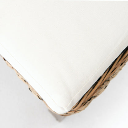 Banana Leaf Chair by Four Hands in gray, cream and gray wash. Made from 50% cotton, 50% polyester, solid mahogany, banana leaf in a cottage & farmhouse style.