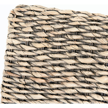 Banana Leaf Chair by Four Hands in gray, cream and gray wash. Made from 50% cotton, 50% polyester, solid mahogany, banana leaf in a cottage & farmhouse style.