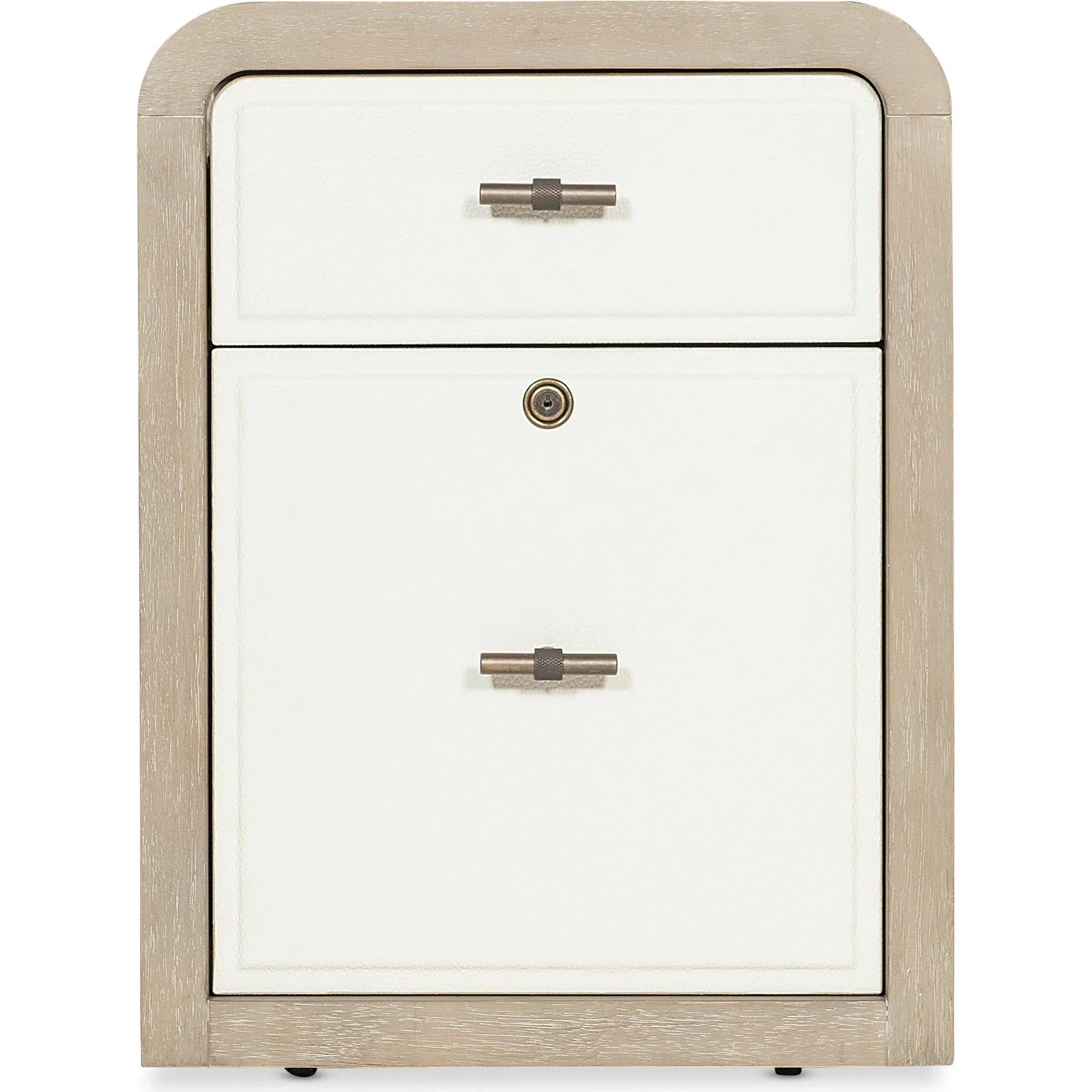 Brixton Mobile File by Hooker Furniture in light wood and pebble hue. Made from elm veneers in a transitional style.