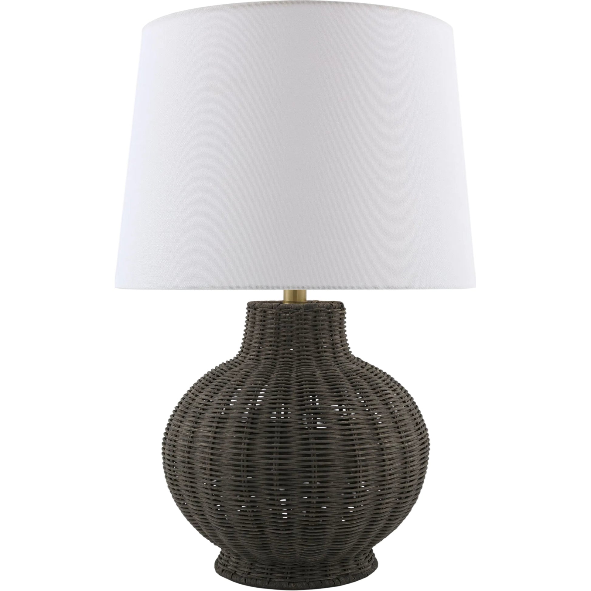 Jacaranda Accent Table Lamp by Livabliss in plated, painted. Made from rattan, linen, polyester, iron in a unique style.