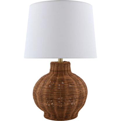 Jacaranda Accent Table Lamp by Livabliss in plated, painted. Made from rattan, linen, polyester, iron in a unique style.
