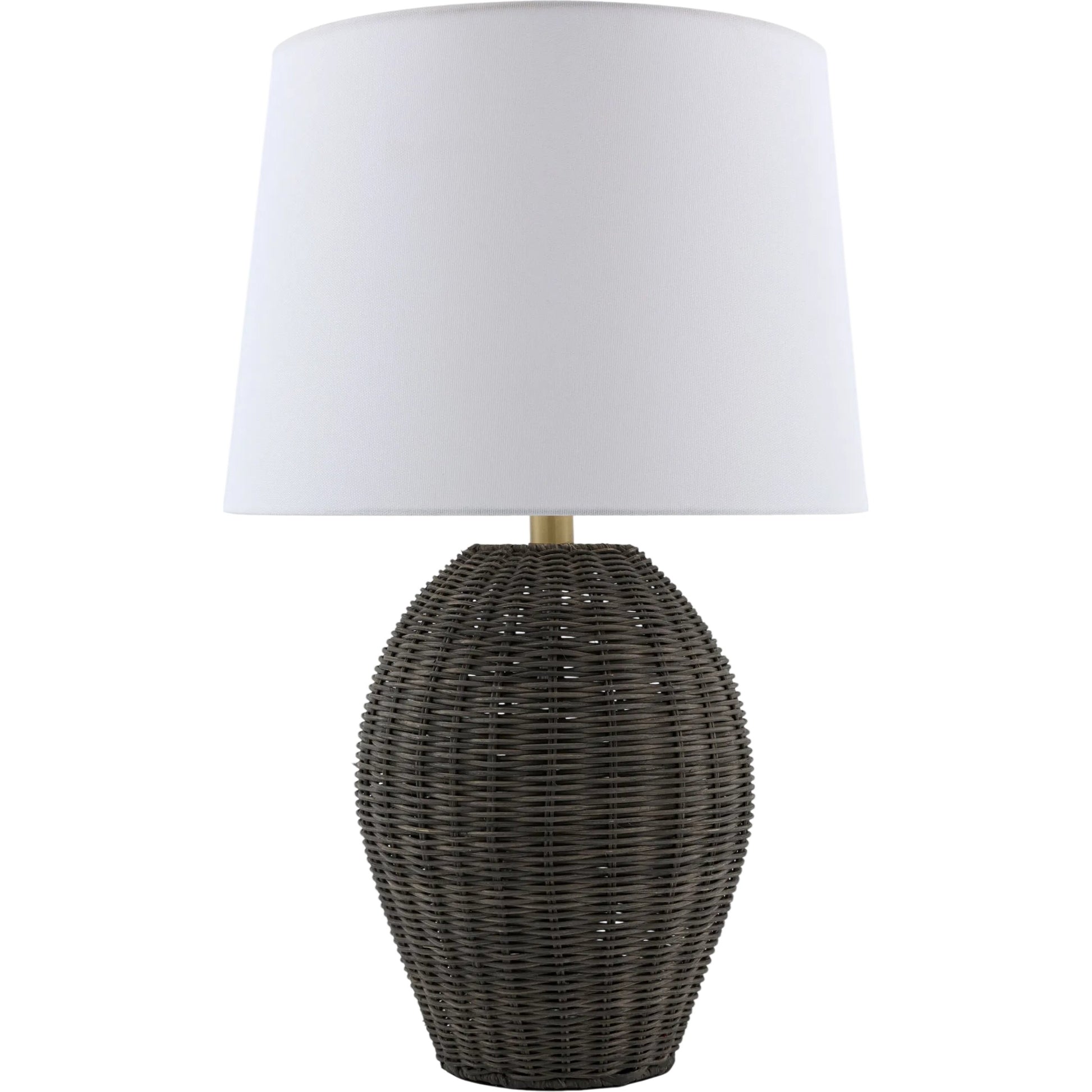 Jacaranda Accent Table Lamp by Livabliss in plated, painted. Made from rattan, linen, polyester, iron in a unique style.