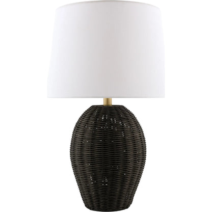 Jacaranda Accent Table Lamp by Livabliss in plated, painted. Made from rattan, linen, polyester, iron in a unique style.