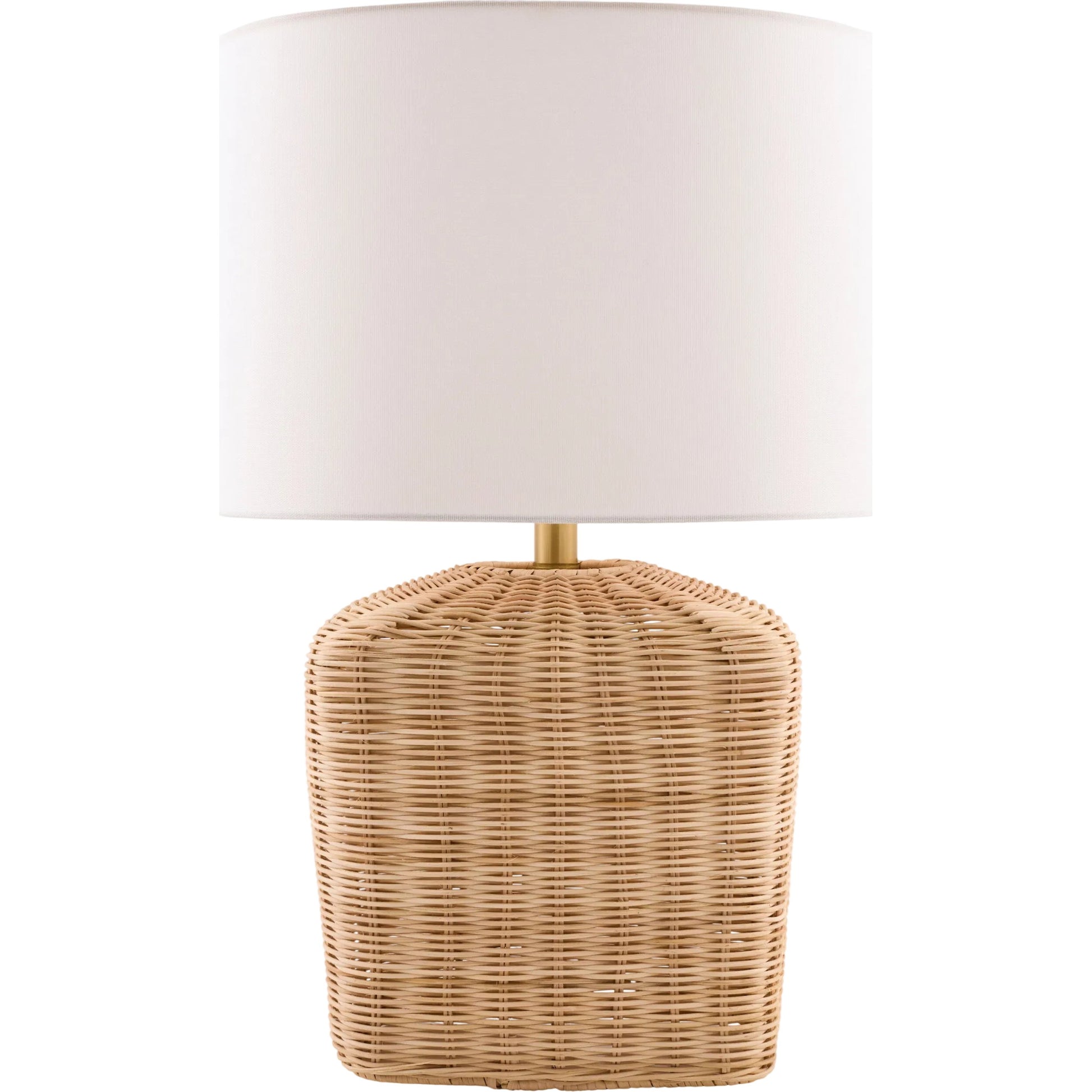 Jacaranda Accent Table Lamp by Livabliss in plated, painted. Made from rattan, linen, polyester, iron in a unique style.