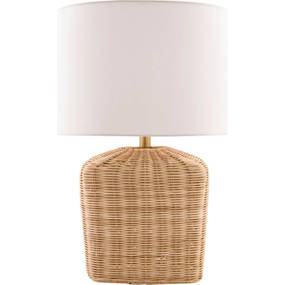 Jacaranda Accent Table Lamp by Livabliss in plated, painted. Made from rattan, linen, polyester, iron in a unique style.